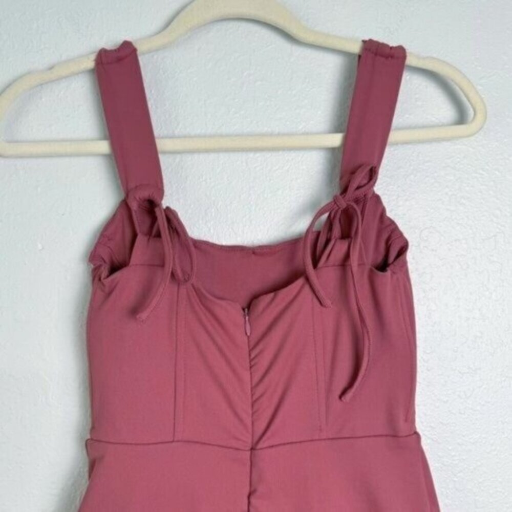 NWT Club L London terracotta square‎ neck corset midi bodycon dress pink 2 - Picture 8 of 12